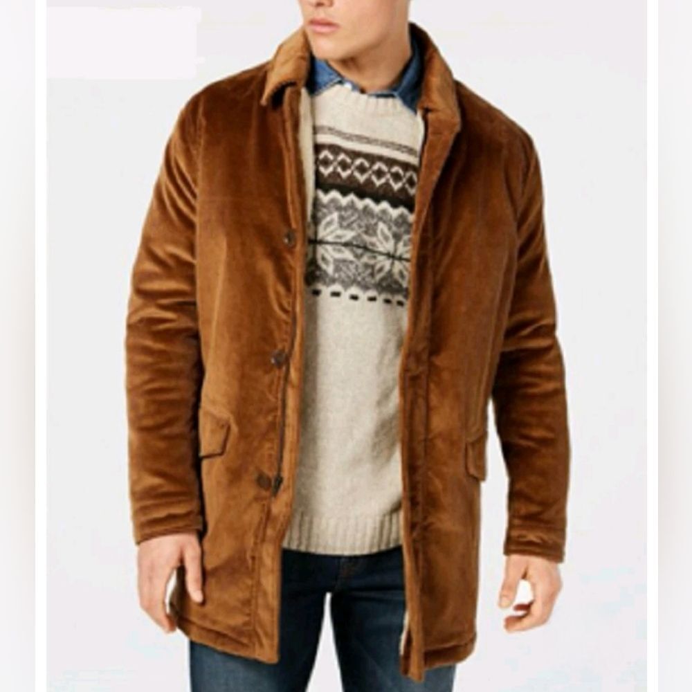 Bar III Men's 40S Brown Corduroy Slim Fit Casual Jacket